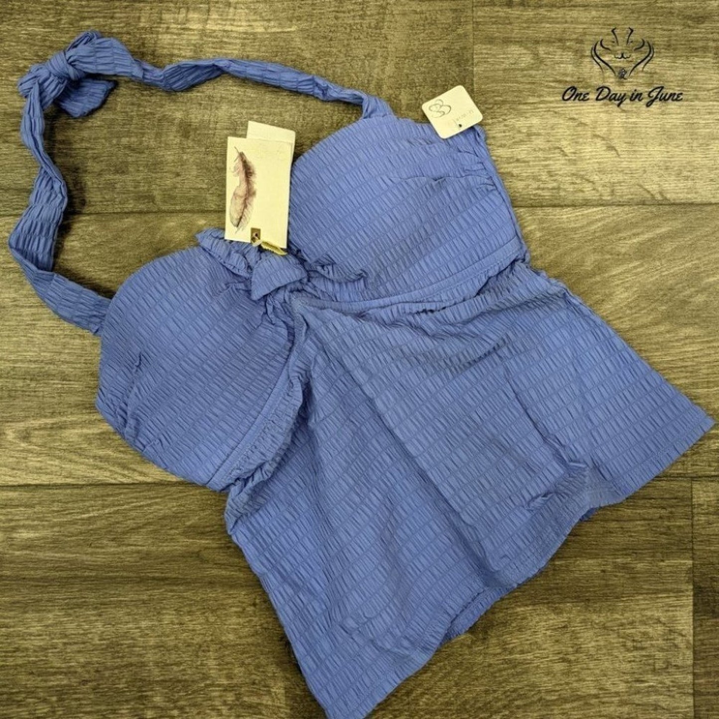 Jessica Simpson Standard Solid Textured Tankini Top Size S