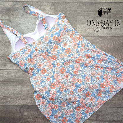Eomenie Floral Skirted One Piece Swimsuit Size 2XL