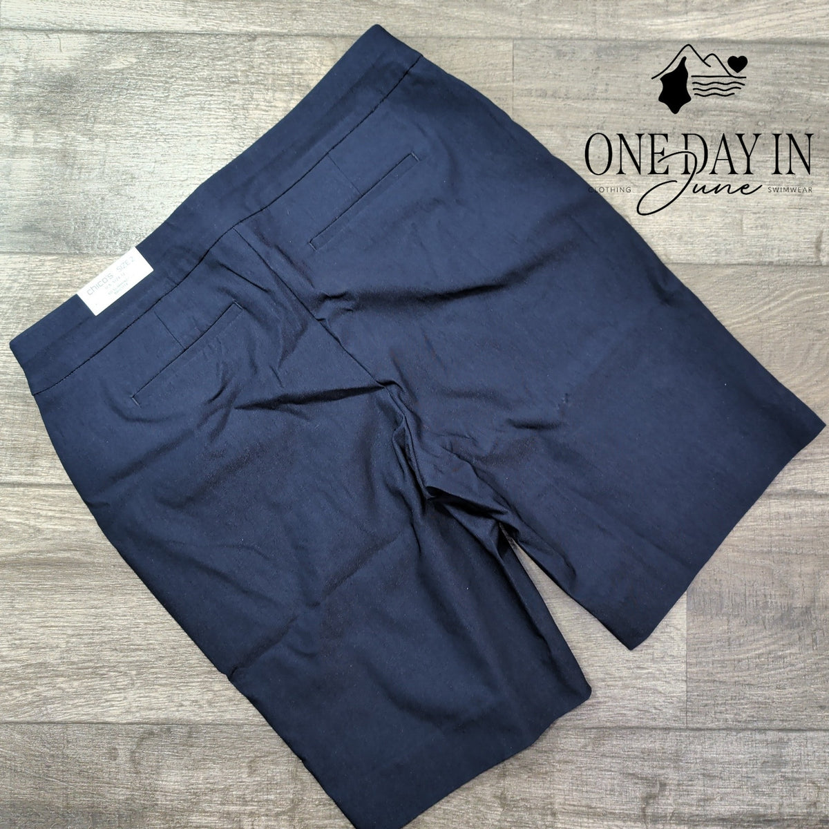 Chico's So Slimming Brigitte Shorts Navy Blue 10" NWT Size Chico's 2 (12)