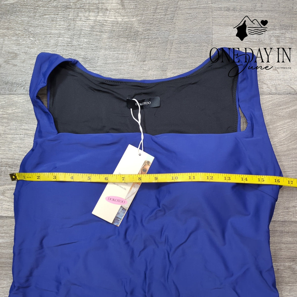 Dokotoo Plus Size Square Neck One Piece Swimsuit Royal Blue NWT Size 2XL