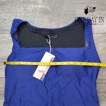 Dokotoo Plus Size Square Neck One Piece Swimsuit Royal Blue NWT Size 2XL