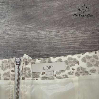 Loft Silk Blend Pencil Skirt Size 14