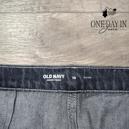 Old Navy Drapey Denim Mid Rise Skirt Size 10