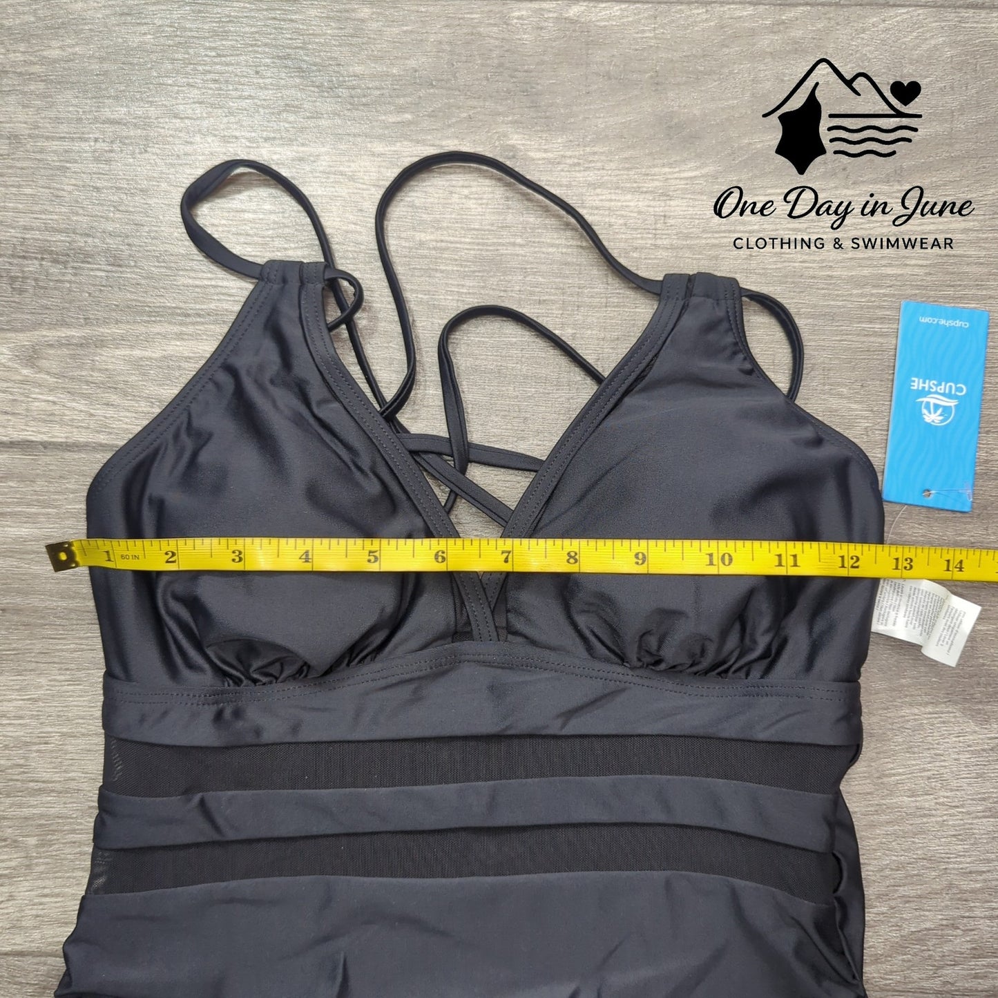 Cupshe V Neck Mesh Cutout One Piece Swimsuit Size M