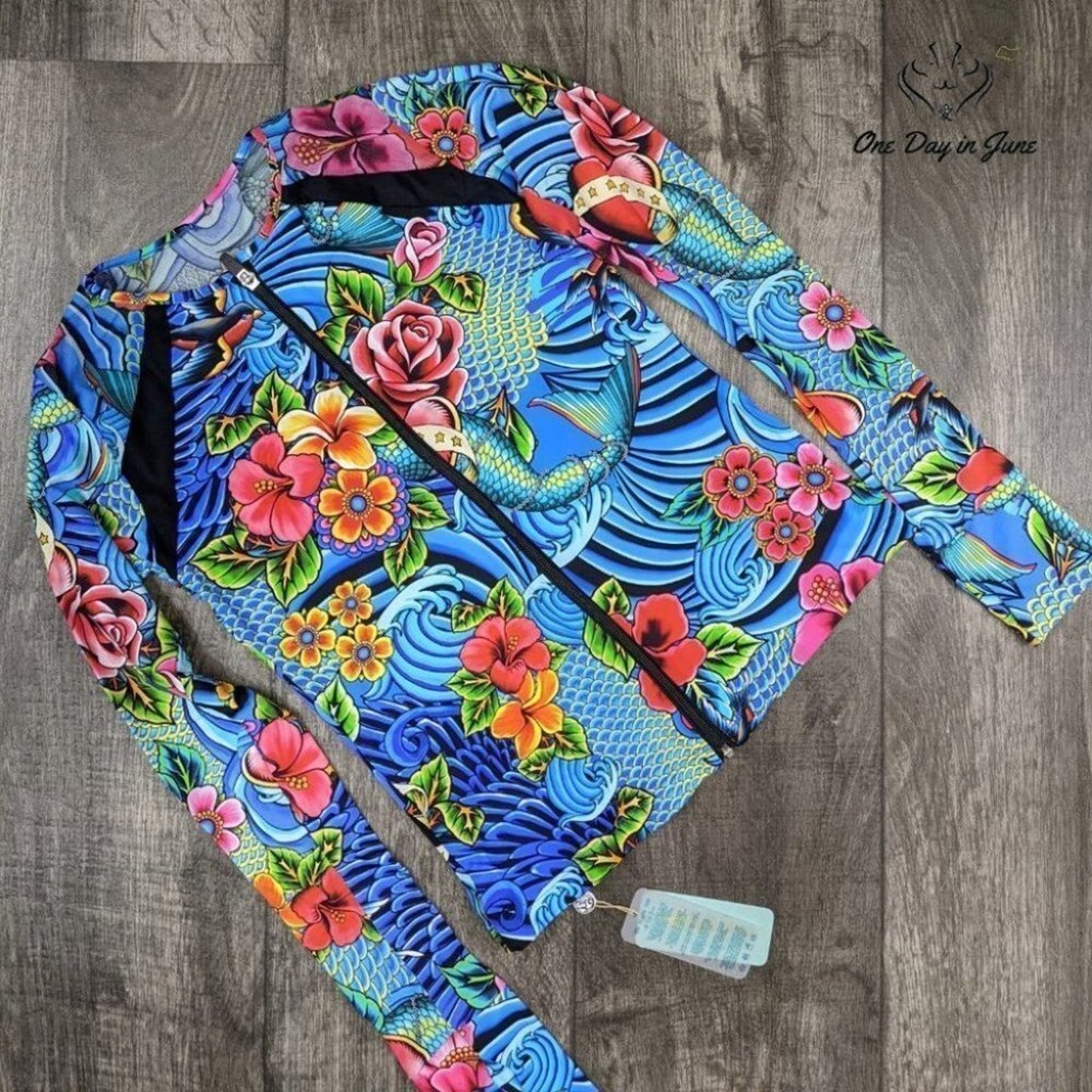 Luli Fama Inked Babe Fitted Mesh Panel Jacket Size XS