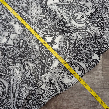 Kim Rogers Pull On Midi Skirt Black White Paisley Print NWT Size M