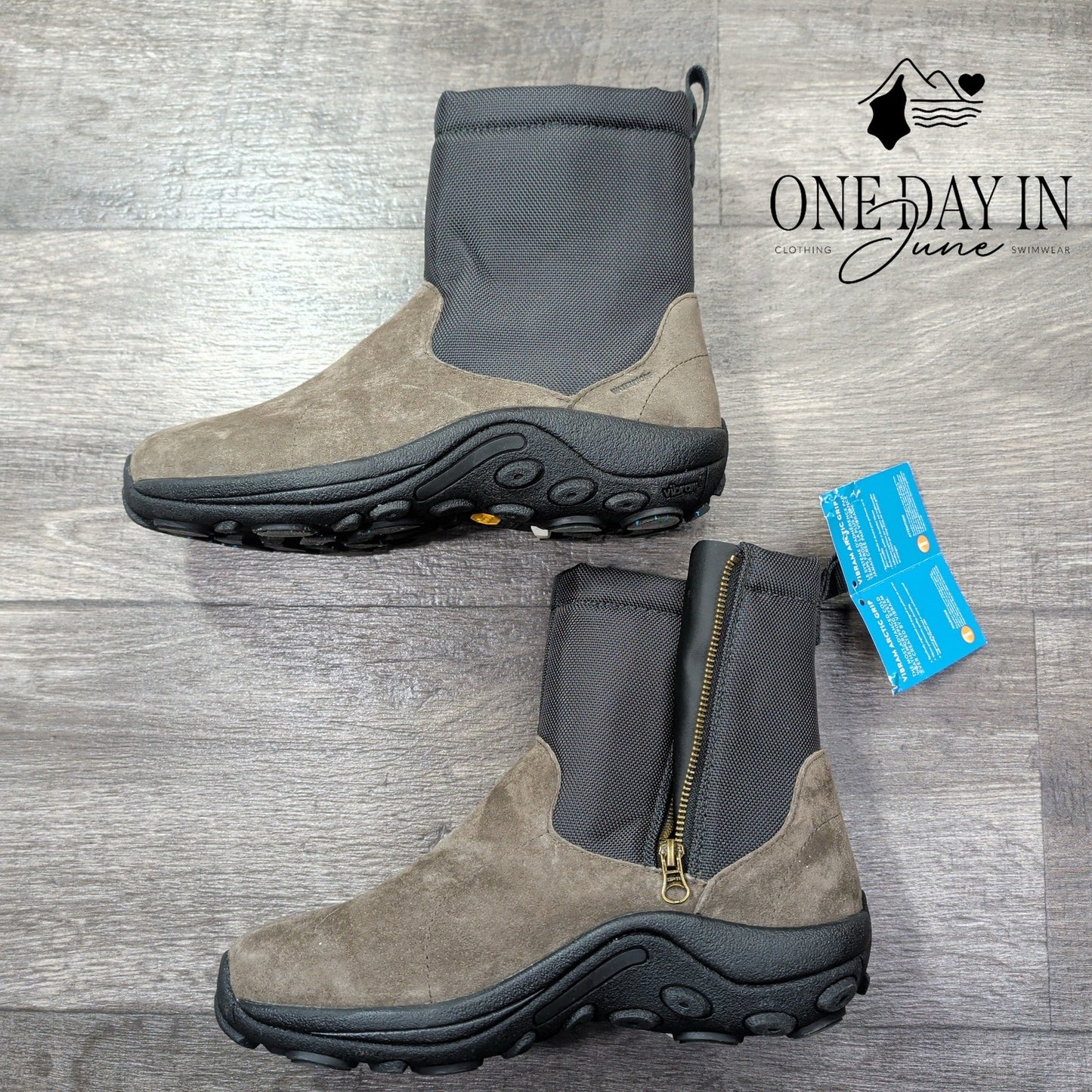 Merrell Jungle Mid Zip Polar Waterproof Ice+ Boots  Gunsmoke Suede NWT Size 8W