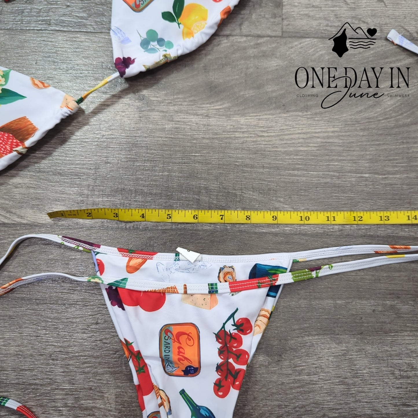 Charmo Adjustable Triangle Tie Side Bikini Swimsuit Size S