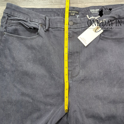 Good American Always Fits Good Legs Straight Jeans Black NWT $168 Size 20-22