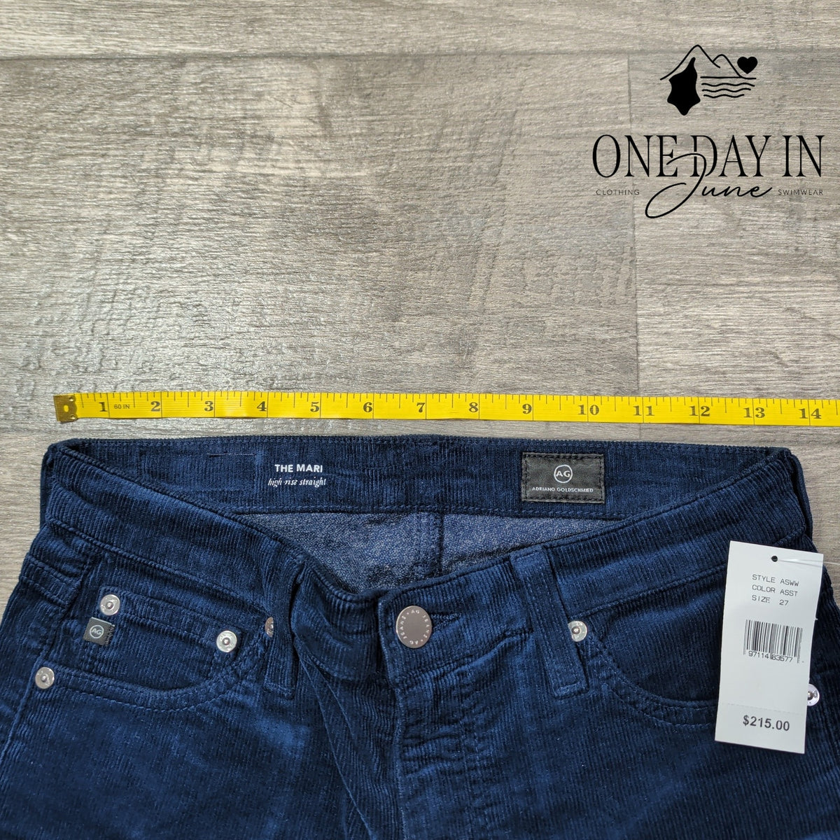AG Adriano Goldschmied The Mari High Rise Straight Corduroy Pants NWT Size 4