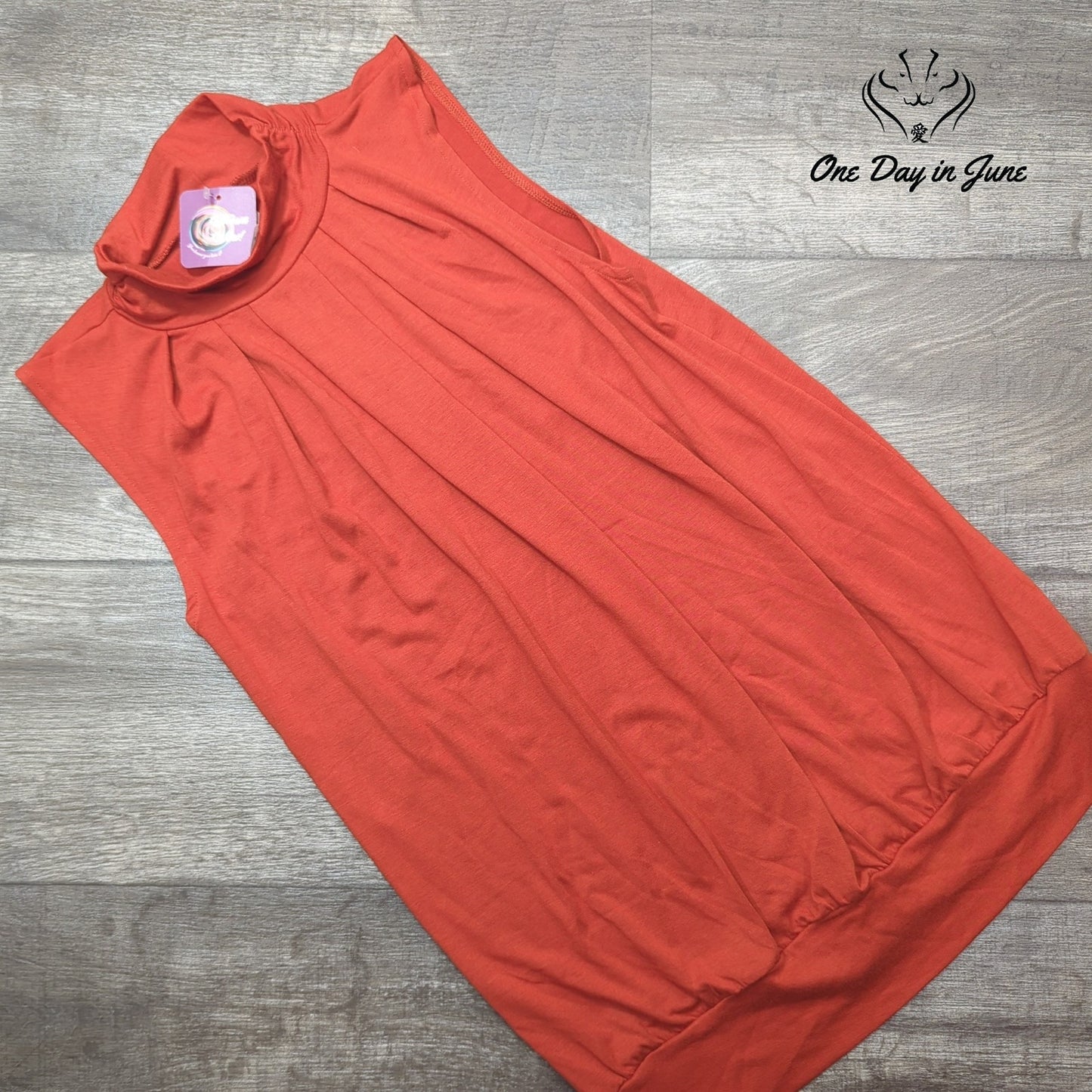 Zenana Premium Mock Turtle Neck Sleeveless Top Size S