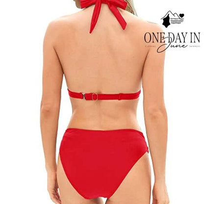Yonique Halter Bikini Swimsuit Size M