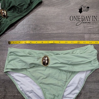 Eomenie High Waist Keyhole Bikini Swimsuit Size M