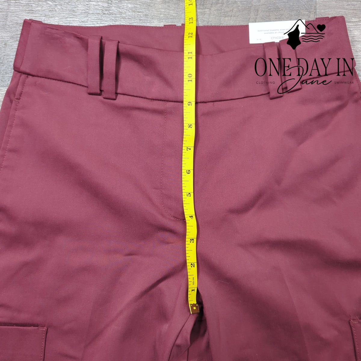 Chico's Sateen Cargo Pants Blackcurrant Burgundy NWT Size Chico's 0 (4)
