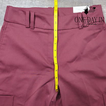Chico's Sateen Cargo Pants Blackcurrant Burgundy NWT Size Chico's 0 (4)