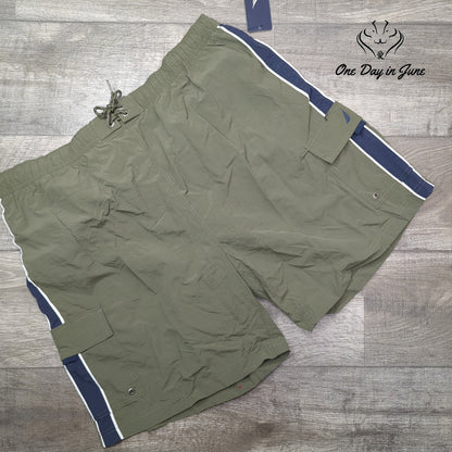 Nautica Colorblock Cargo Swim Trunks Olive Green Navy NWT $45 Size XXL
