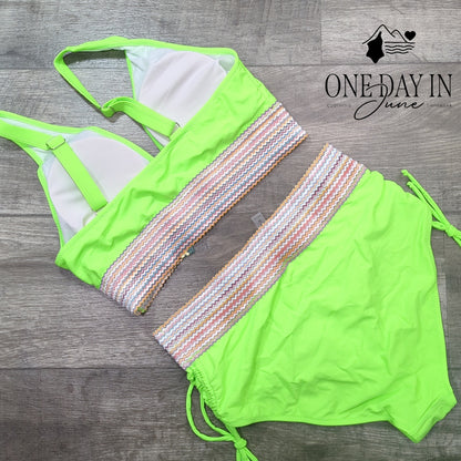 Blooming Jelly High Waist Bikini Swimsuit Size L