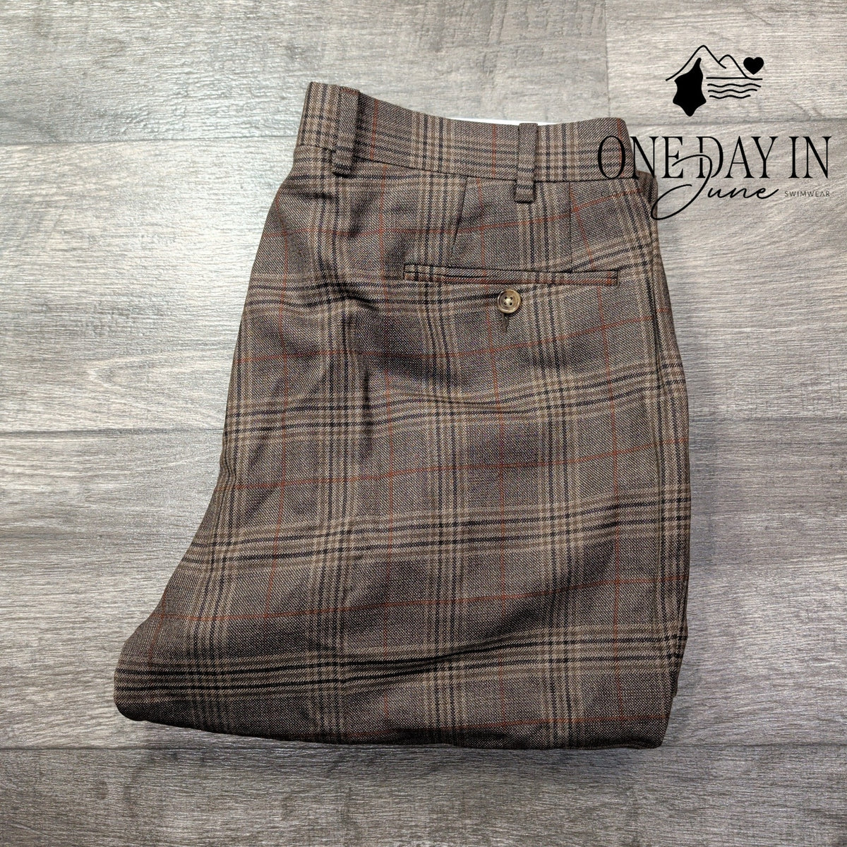 Ralph Lauren Edgewood Plaid Wool Dress Pants Brown NWT Size 38X32