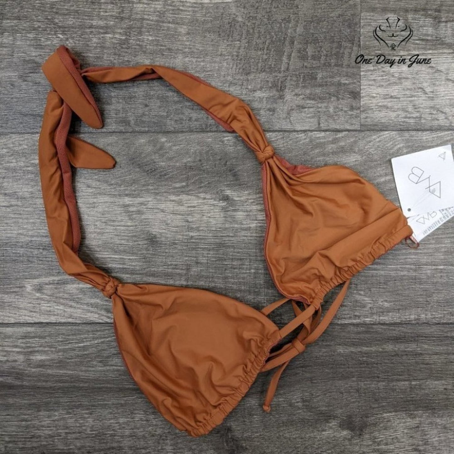 Vicious Young Babes Knotted Halter Bikini Top Size M