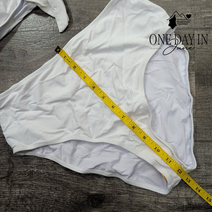 Honlyps Knot Front High Waist Bikini Swimsuit Size L