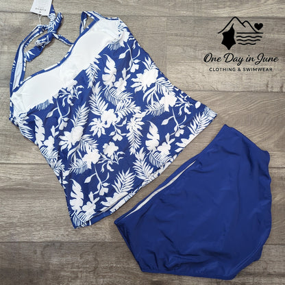 Eomenie Plus Size Halter Tankini Swimsuit Size XXL