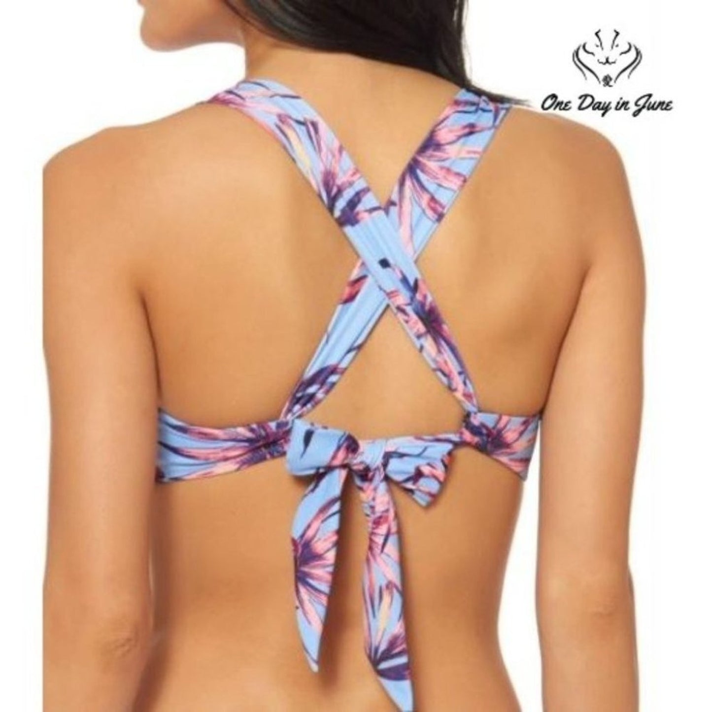 Jessica Simpson Palmy Days O-Ring Bandeau Bikini Top Size M