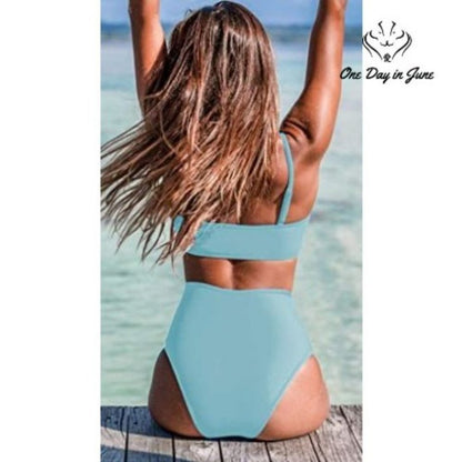 Honlyps Tie Knot High Cut Bikini Swimsuit Size L