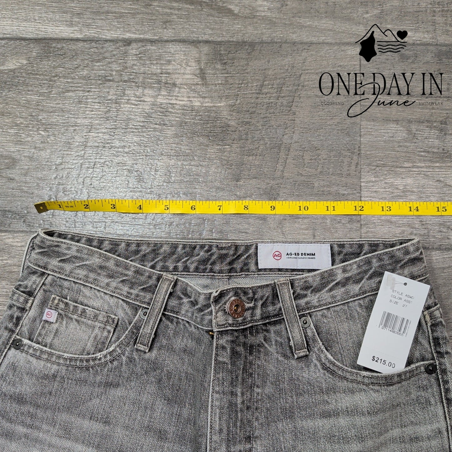 AG Adriano Goldschmied AG-ED Straight Leg Jeans Gray Vintage Wash NWT Size 4 (27