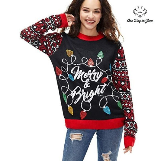 U Look Ugly Fabulous Funny Xmas Pullover Size M