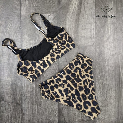 Pink Queen Crop Top High Waist Bikini Swimsuit Size S