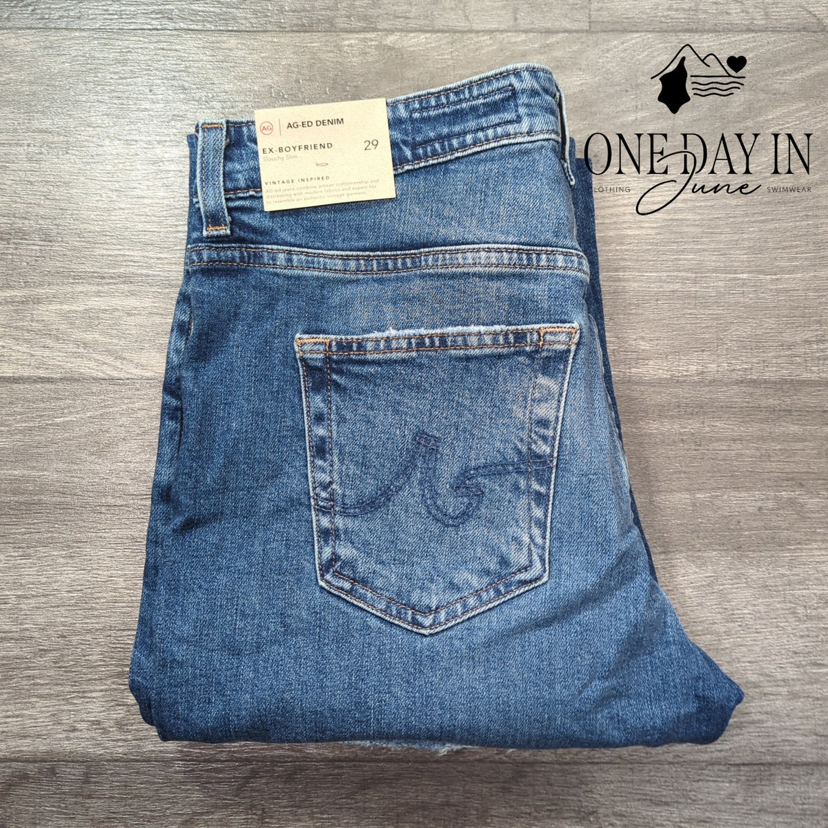 AG Adriano Goldschmied Ex-Boyfriend Slouchy Slim Jeans Blue NWT Size 8 (29)