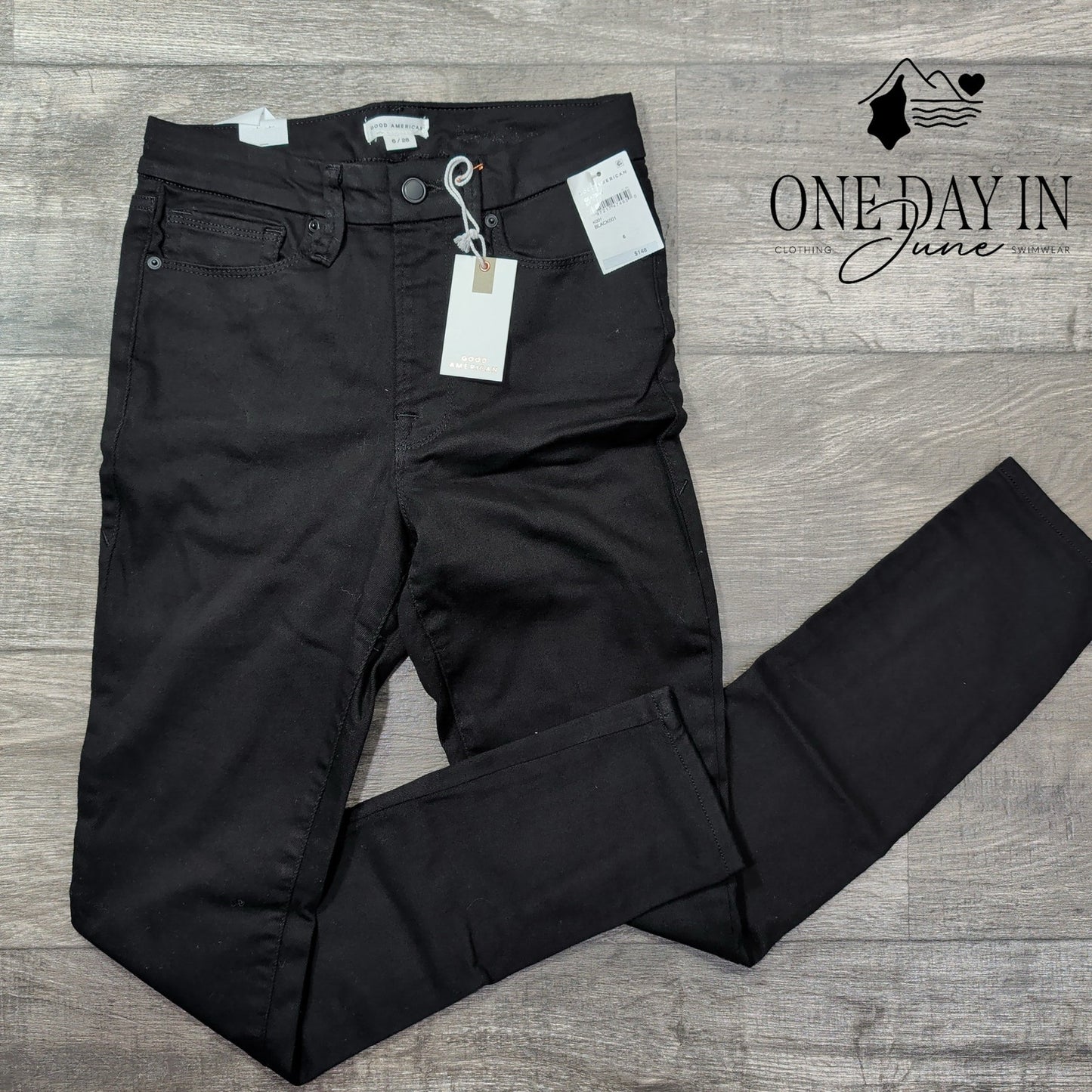 Good American Good Legs Skinny Jeans Black NWT MSRP $148 Size 6 (28)