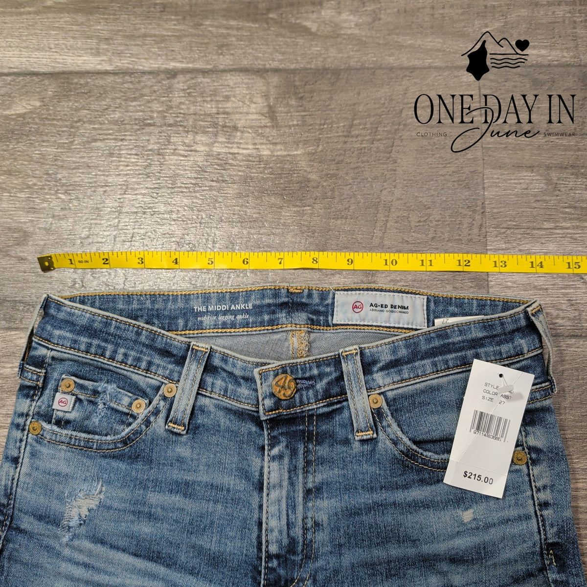 AG Adriano Goldschmied The Middi Ankle Jeans Distressed NWT Size 4 (27)