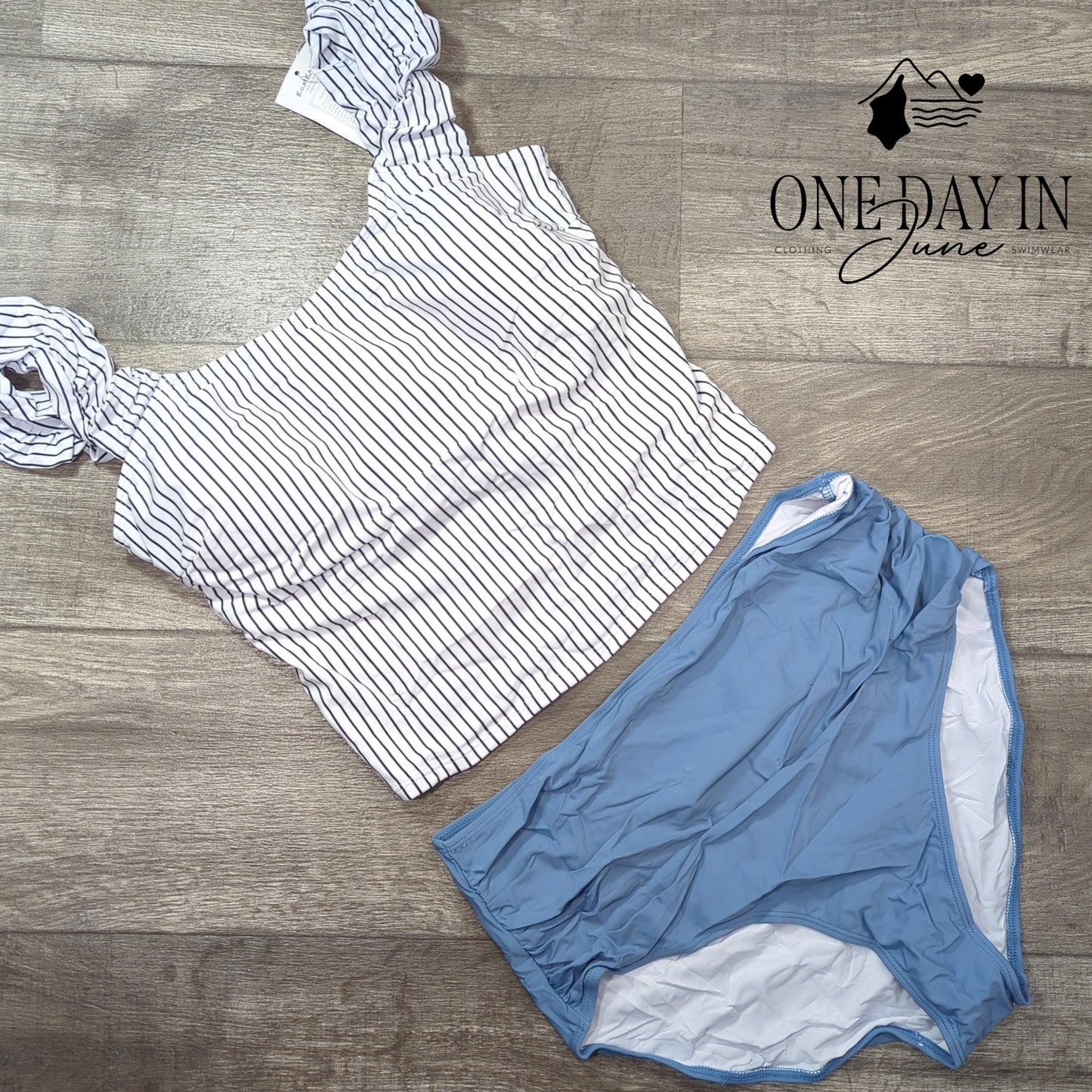 Eomenie Ruffle Shoulder Twist Back Bikini Swimsuit Size XL