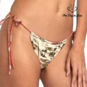 RVCA Tossed Reversible Slide Tie Bikini Bottom Floral Palm NWT $60 Size M
