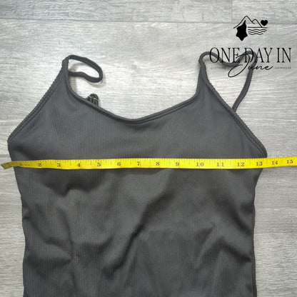 Adisputent Ribbed High Cut One Piece Swimsuit Size S