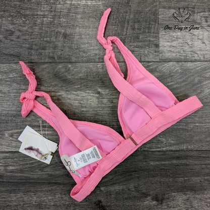 Jessica Simpson Standard Solid Textured Bikini Top Size S