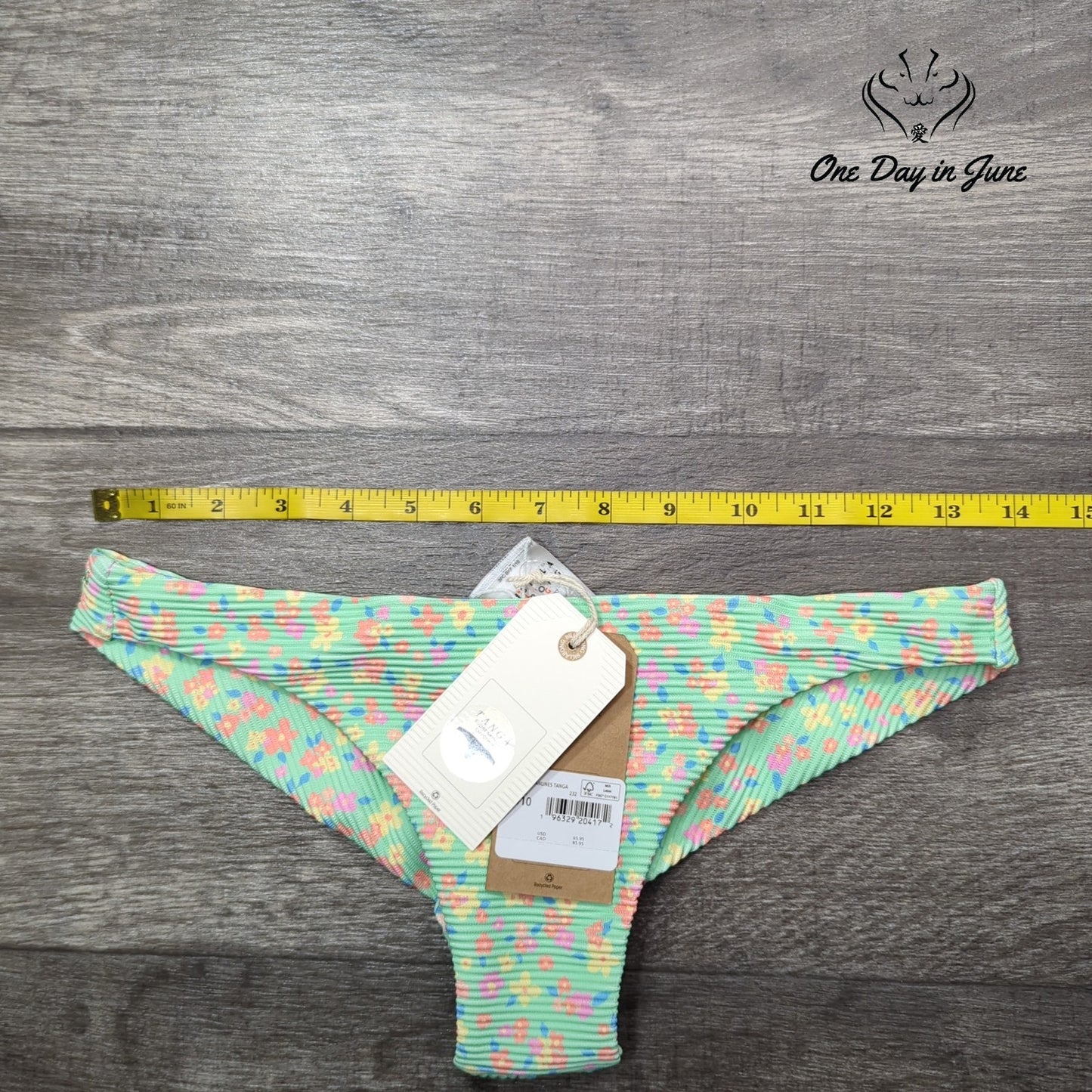 Billabong I Sea You Tanlines Tanga Bikini Bottom Spearmint NWT $65.95 Size M