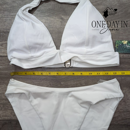 Blooming Jelly Halter Triangle High Cut Bikini Swimsuit Size L