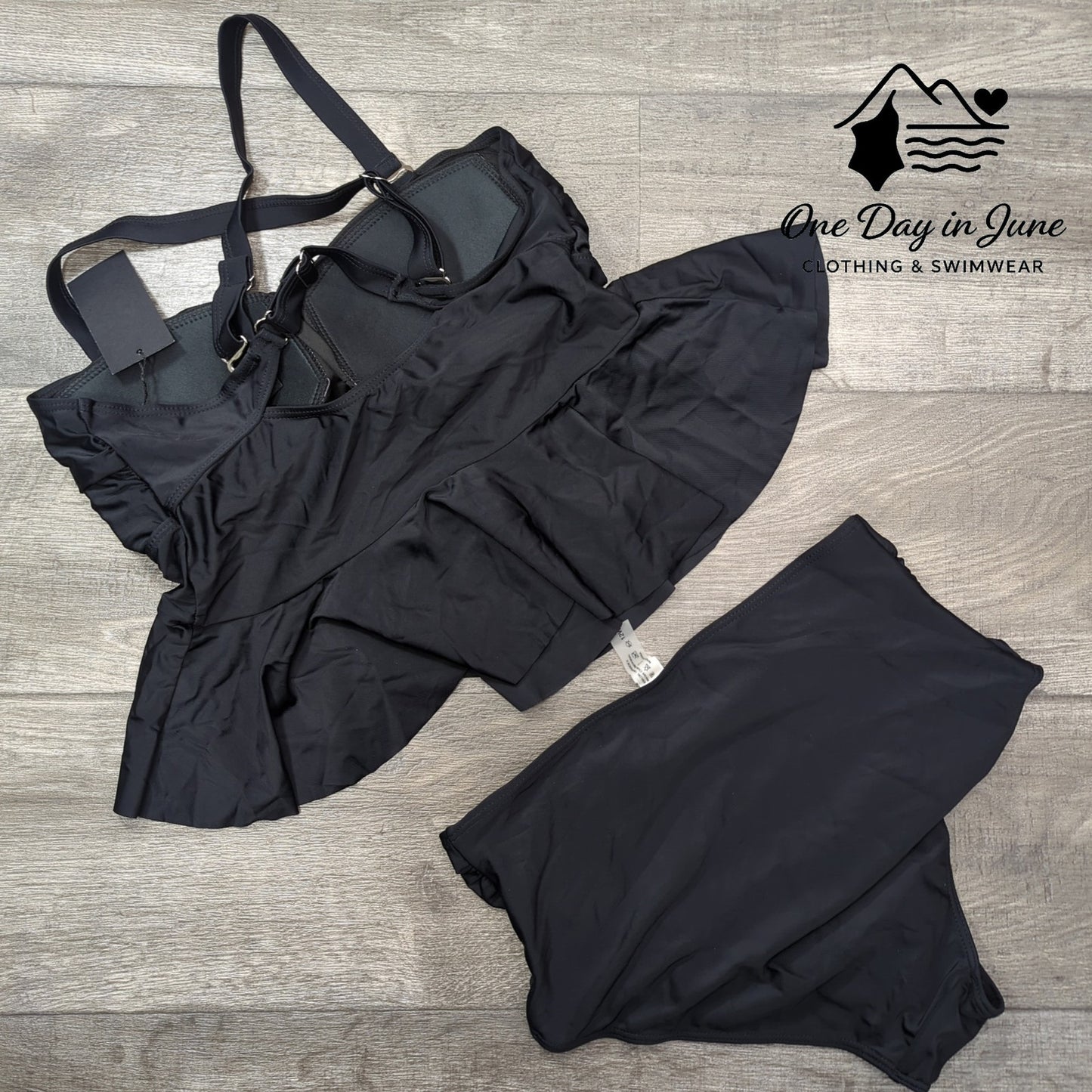 Daci High Waist Cross Front Ruffle Bikini Swimsuit Size 12W