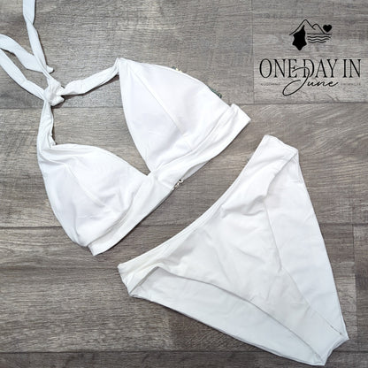 Blooming Jelly Halter Triangle High Cut Bikini Swimsuit Size L