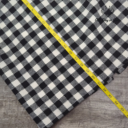 Talbots Wool Blend Buffalo Plaid A-Line Skirt Black White Size 12