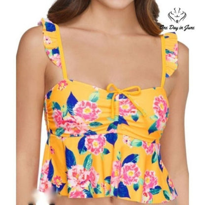 Arizona Jean Co. Juniors Floral Tankini Top Size S