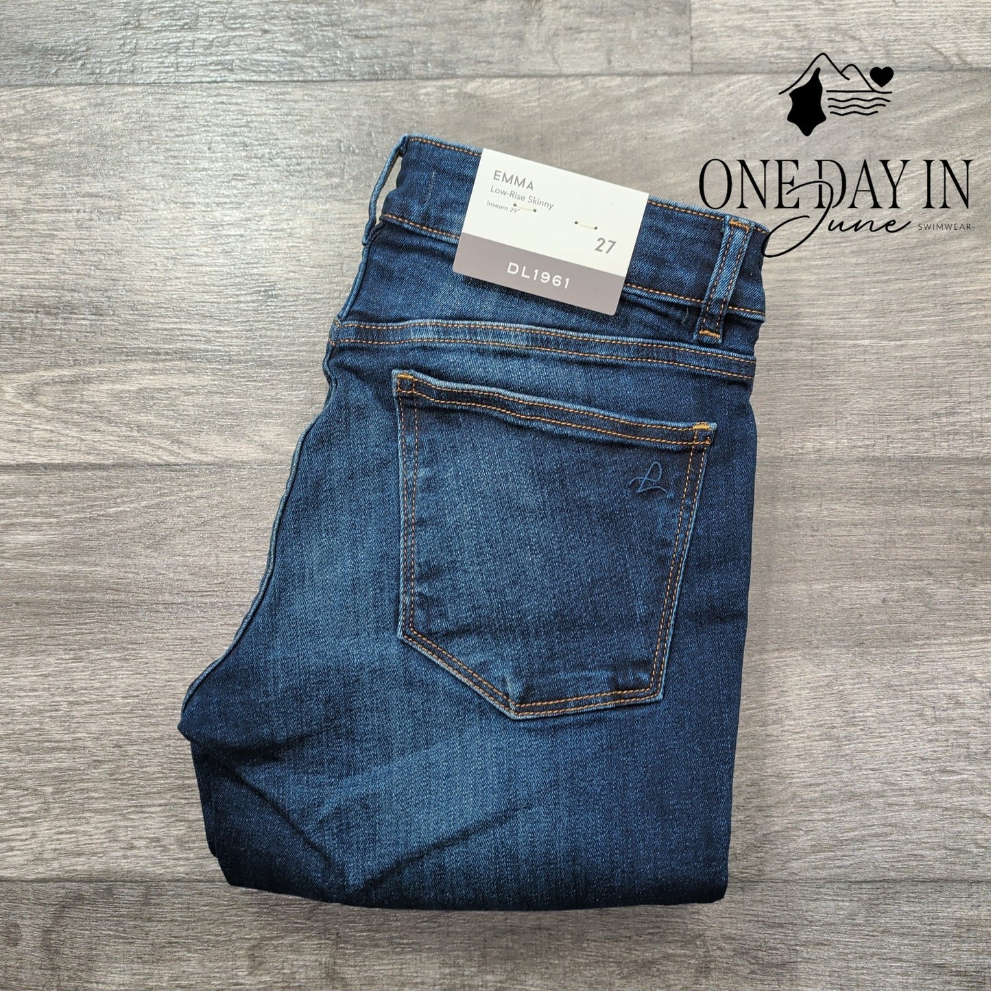 DL1961 Emma Low Rise Skinny Jeans Dark Wash 29" Inseam NWT Size 4 (27)