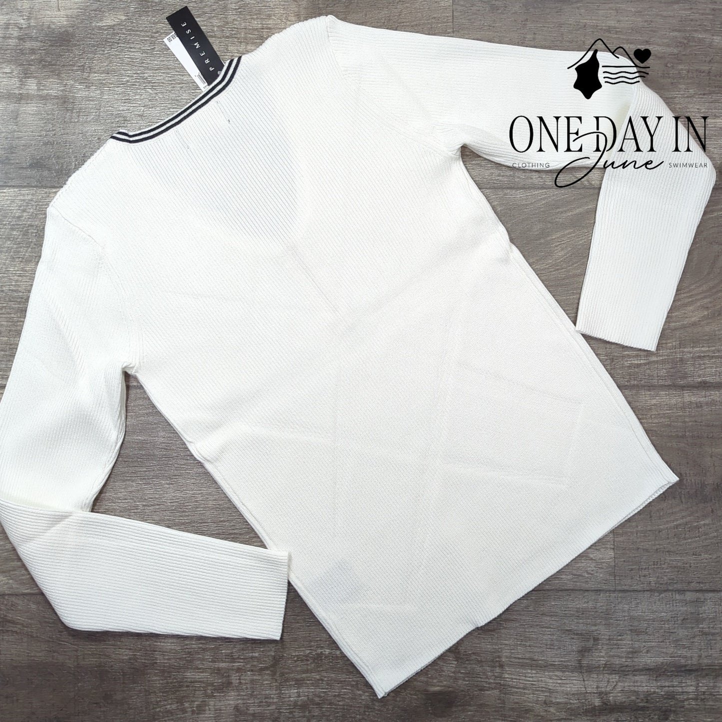 Premise Ribbed Long Sleeve Quarter Zip Sweater Size L