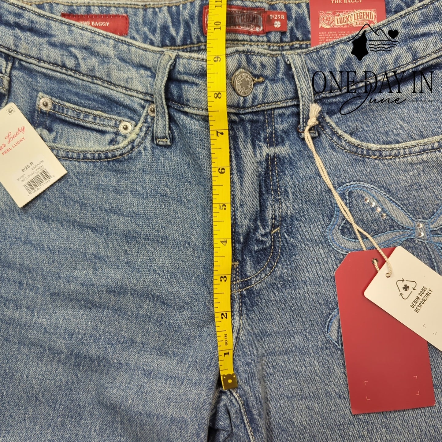 Lucky Brand The Baggy Bow Down Wash Jeans Size 0 (25)