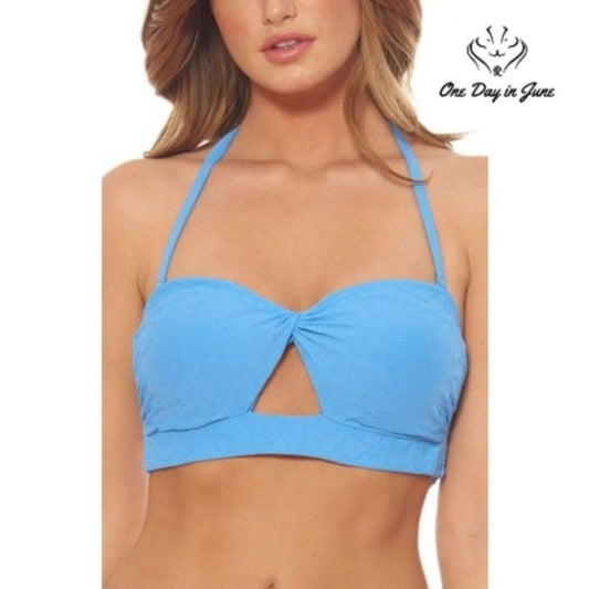 Jessica Simpson Rose Bay Twist Bandeau Bikini Top Size S