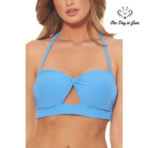 Jessica Simpson Rose Bay Twist Bandeau Bikini Top Size S