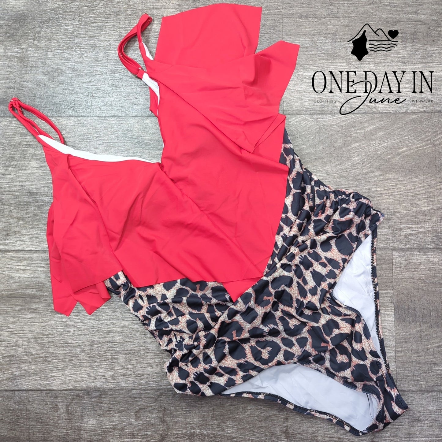 Suuksess Ruffle Leopard One Piece Swimsuit Size XL