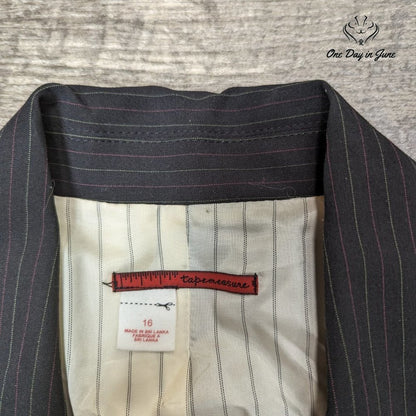 Tapemeasure Pin Stripe 3 Button Blazer Size 16